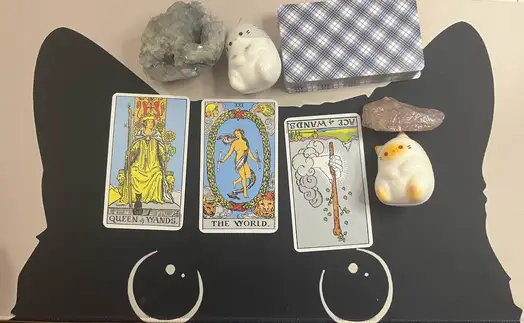 Example photo of a tarot reading spread you will get