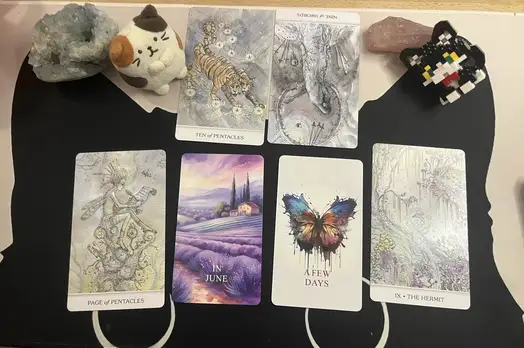 Example photo of a tarot reading spread you will get