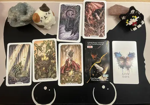 Example photo of a tarot reading spread you will get