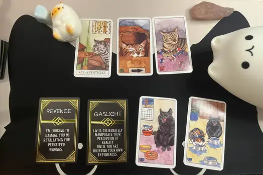 Example photo of a tarot reading spread you will get