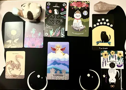 Example photo of a tarot reading spread you will get