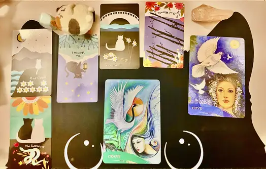 Example photo of a tarot reading spread you will get